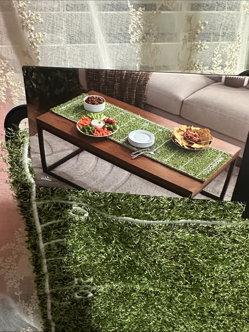 MSX  football textured table runner